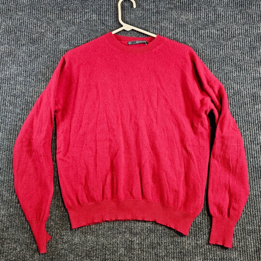 Sfera Collection Mens Dark Red Cashmere Crewneck Sweater Long Sleeve Size M prep